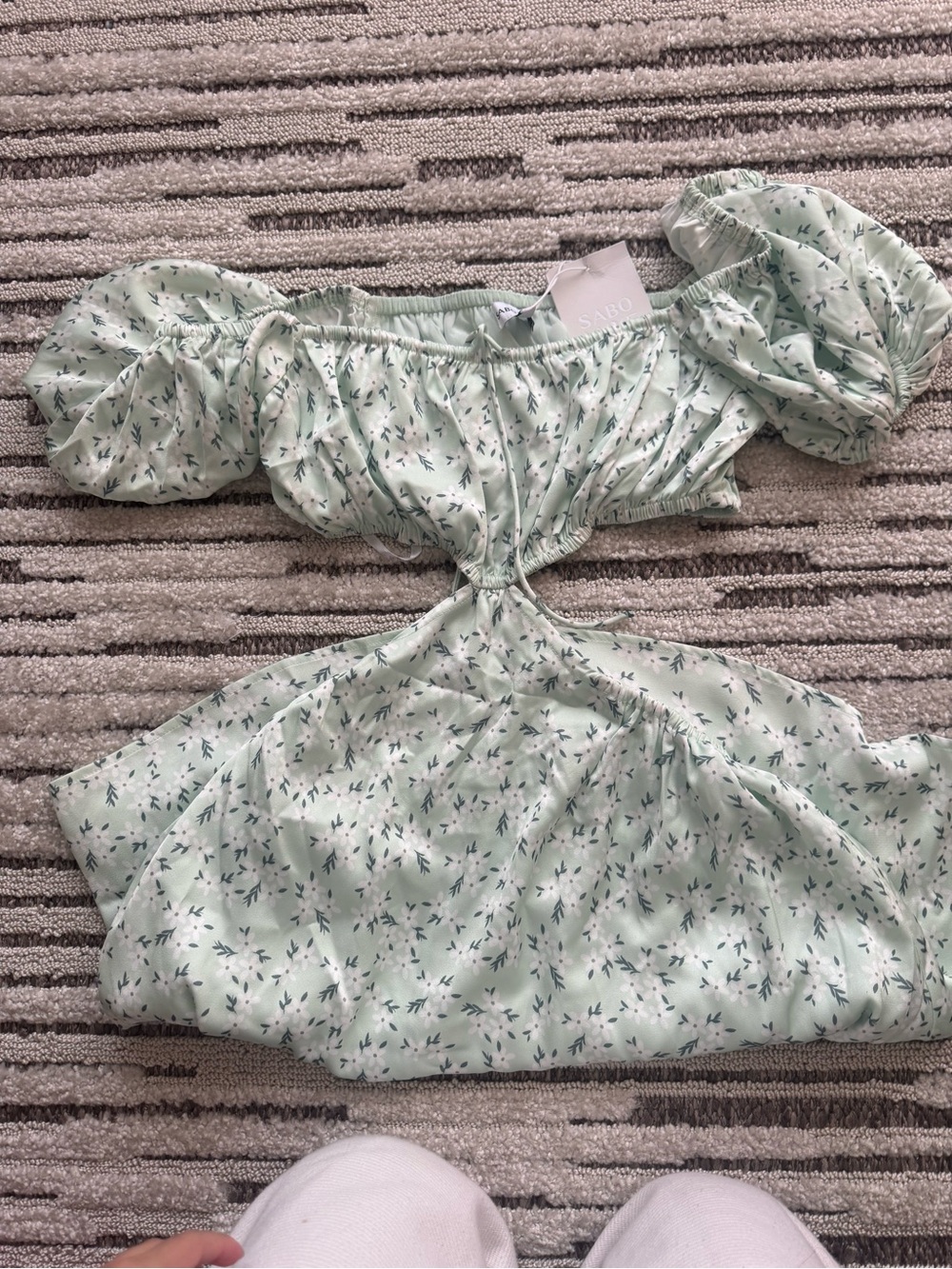 Sabo Skirt Mint Green Floral Mini Dress